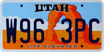 UT license plate W963PC