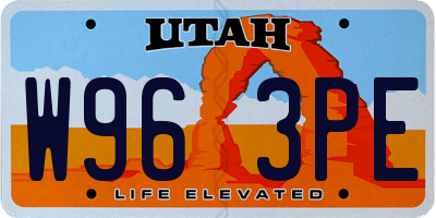 UT license plate W963PE