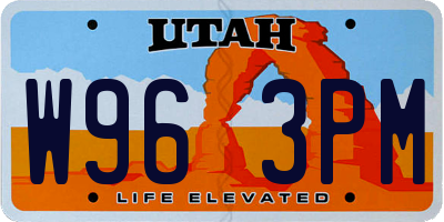 UT license plate W963PM