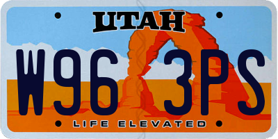 UT license plate W963PS