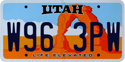 UT license plate W963PW