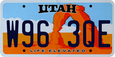 UT license plate W963QE