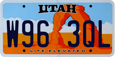 UT license plate W963QL