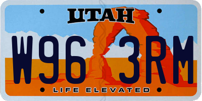 UT license plate W963RM