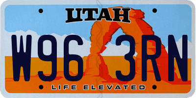 UT license plate W963RN