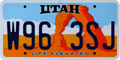 UT license plate W963SJ