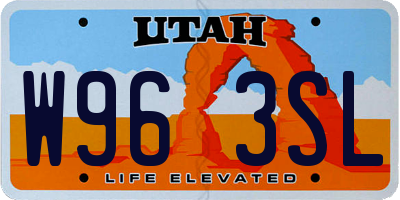 UT license plate W963SL