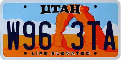 UT license plate W963TA