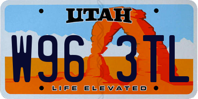 UT license plate W963TL
