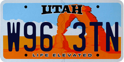 UT license plate W963TN
