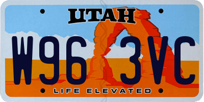 UT license plate W963VC