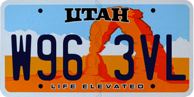 UT license plate W963VL