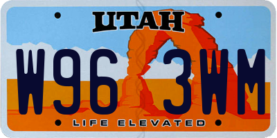 UT license plate W963WM