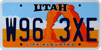UT license plate W963XE