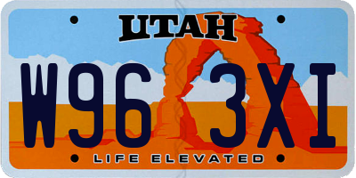 UT license plate W963XI