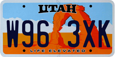 UT license plate W963XK
