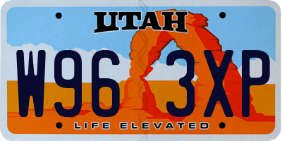 UT license plate W963XP