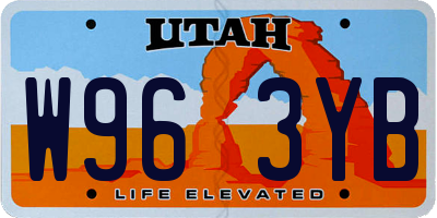 UT license plate W963YB