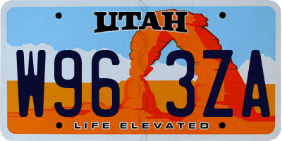 UT license plate W963ZA