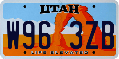UT license plate W963ZB