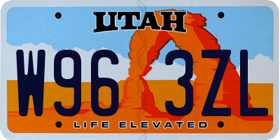 UT license plate W963ZL
