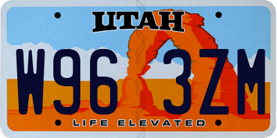 UT license plate W963ZM