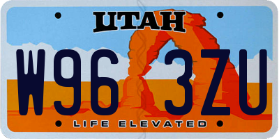 UT license plate W963ZU
