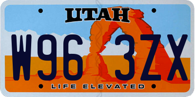 UT license plate W963ZX
