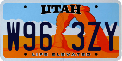 UT license plate W963ZY