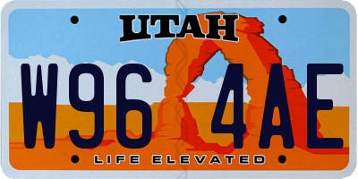 UT license plate W964AE