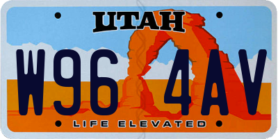 UT license plate W964AV