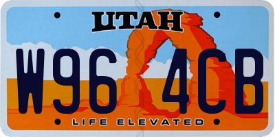 UT license plate W964CB