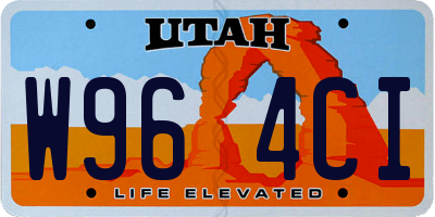 UT license plate W964CI