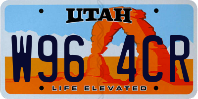 UT license plate W964CR