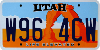 UT license plate W964CW