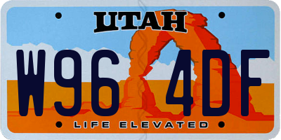 UT license plate W964DF