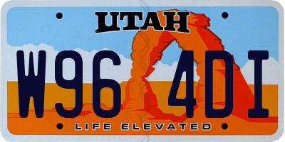 UT license plate W964DI