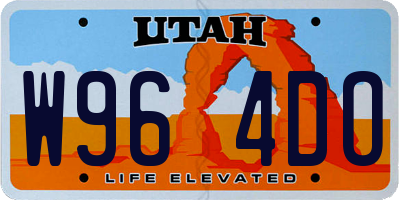 UT license plate W964DO