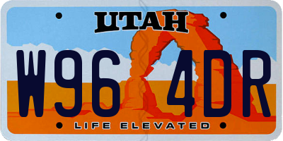 UT license plate W964DR