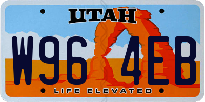 UT license plate W964EB