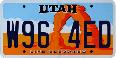 UT license plate W964ED