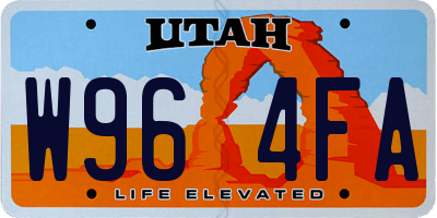 UT license plate W964FA