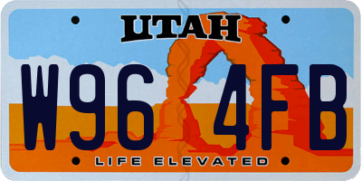 UT license plate W964FB