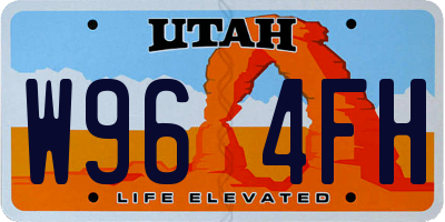 UT license plate W964FH