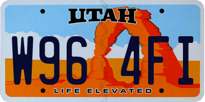 UT license plate W964FI