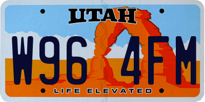 UT license plate W964FM