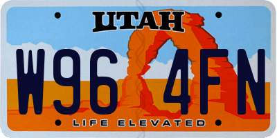 UT license plate W964FN