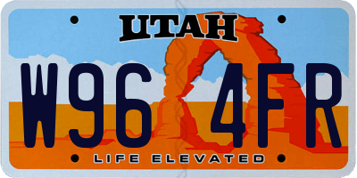 UT license plate W964FR