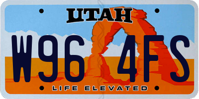 UT license plate W964FS
