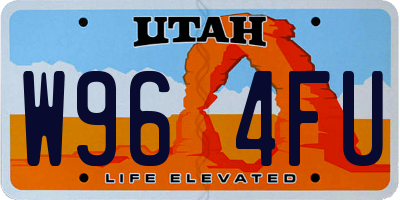 UT license plate W964FU